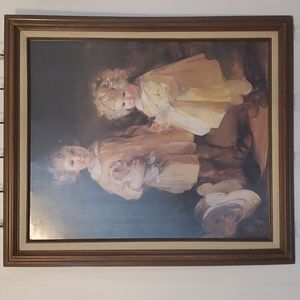 Rare Framed, Art print - Two Little Sisters by Alice Kent Stoddard